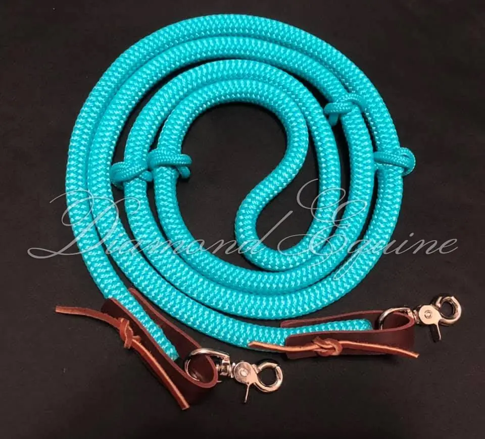 Teal rope reins