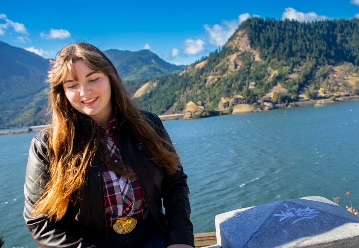 Bridgette at the Columbia River Gorge