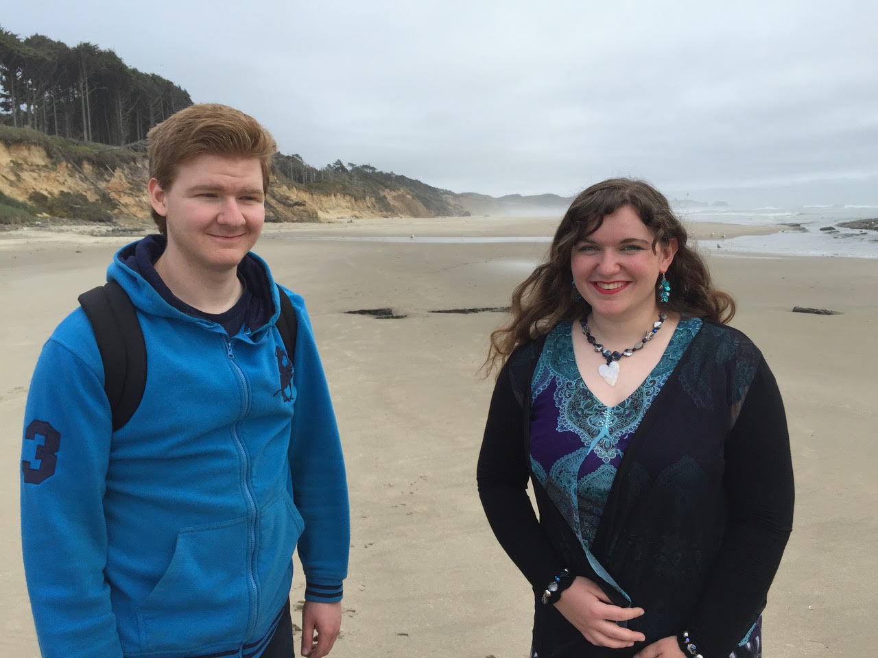 Bridgette and Jordan on an Oregon beach