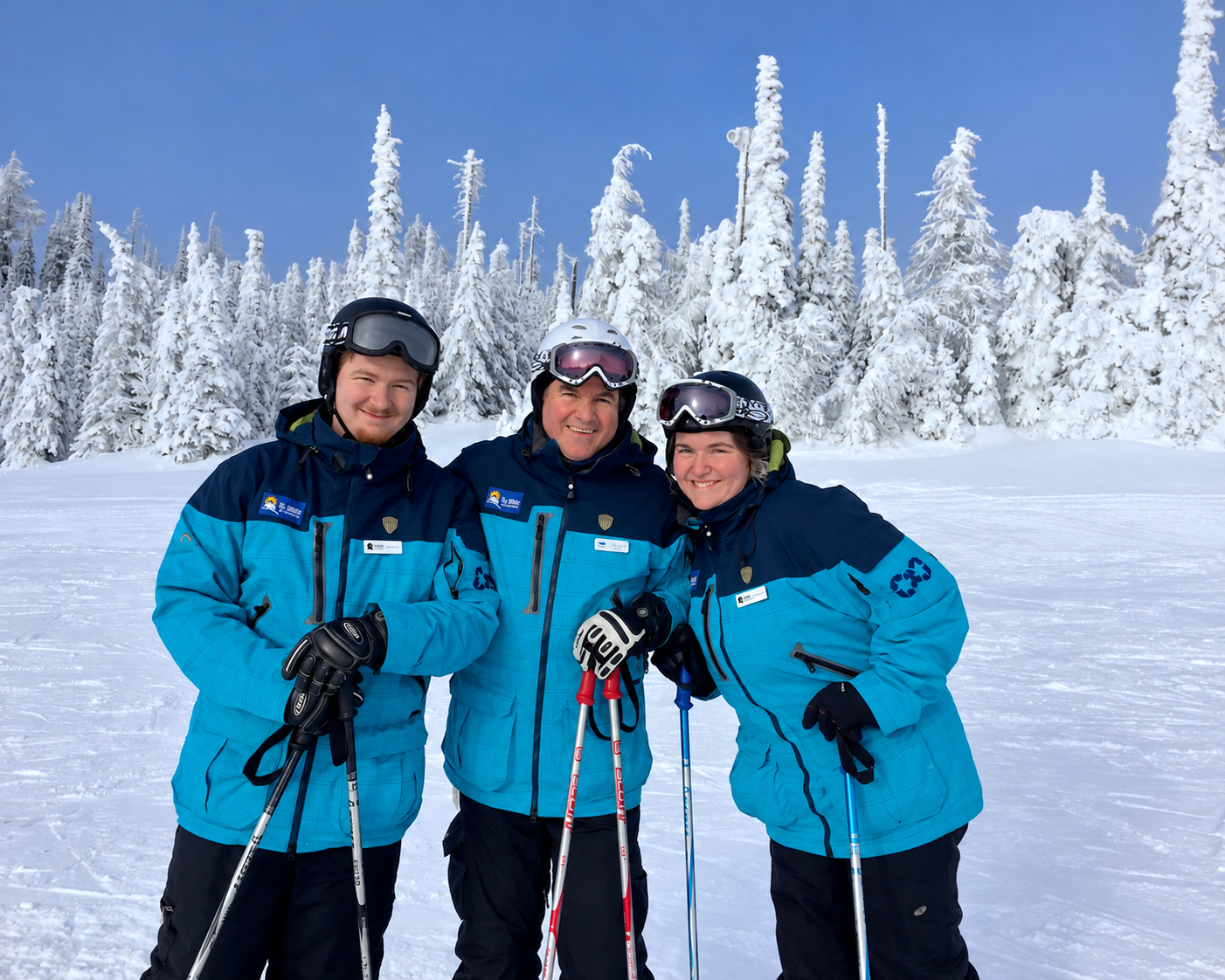 Bridgette, Michael and Jordan skiing together